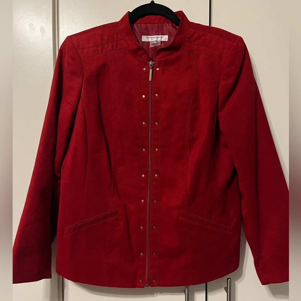 Allison Daley Red Bomber Jacket